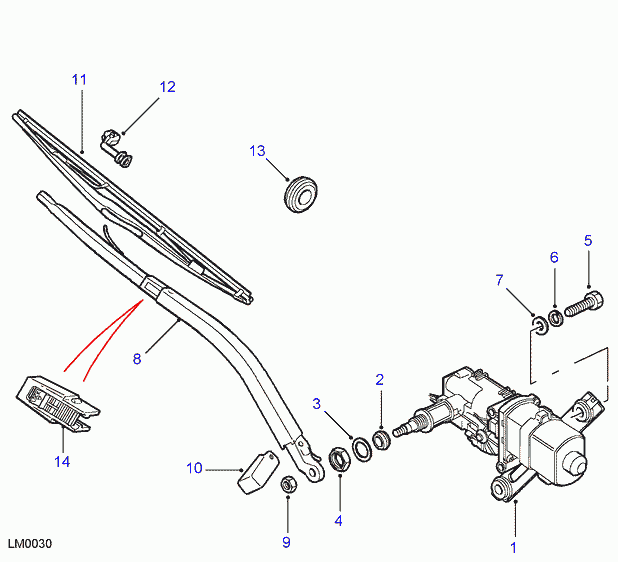 Land Rover DKC 1008 90 - Metlica brisača www.parts5.com