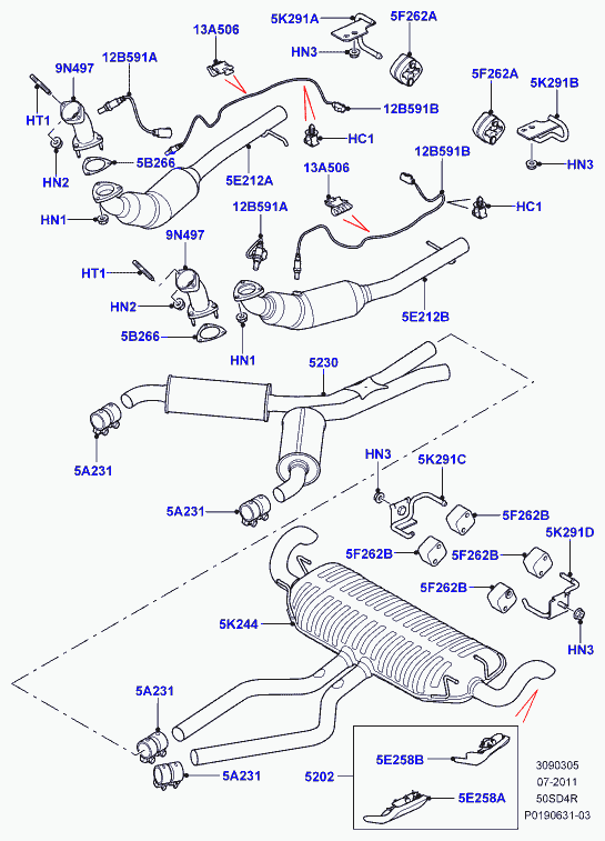 Jaguar WYH500060 - Nut, M8, L322 Range Rover parts5.com