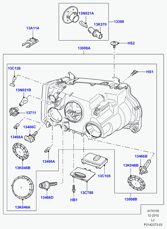 Land Rover XBI500020 - Bulb, spotlight parts5.com