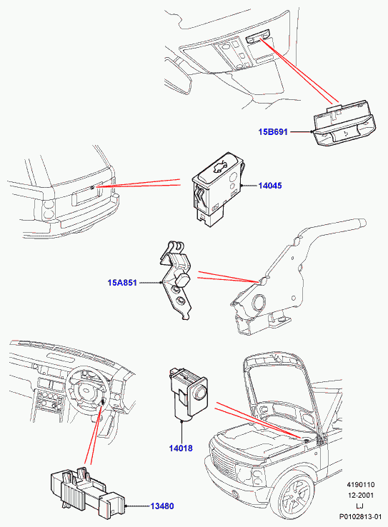 Land Rover XKB000020 - Féklámpakapcsoló www.parts5.com