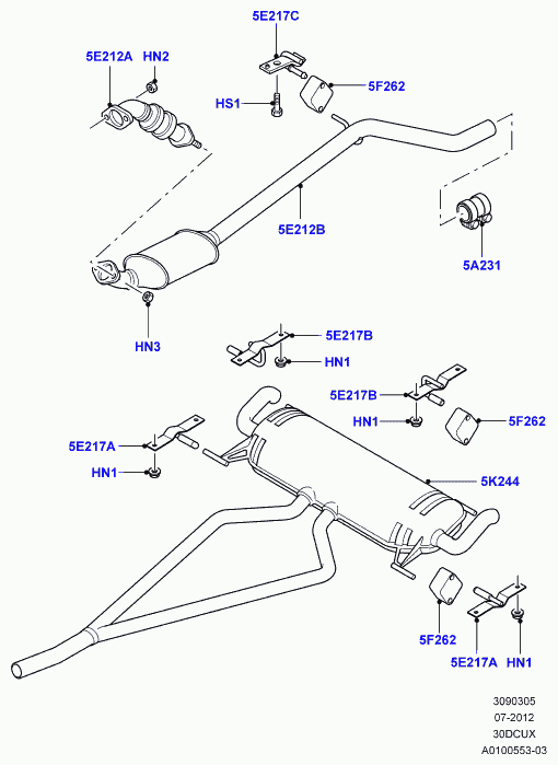 Land Rover WYH000030 - Гайка, выпускной коллектор www.parts5.com