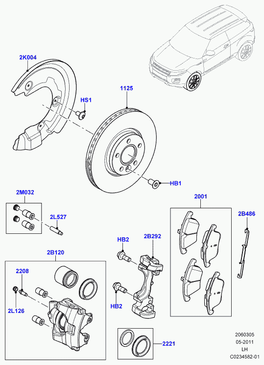 Land Rover LR003977 - Surub ghidare, etrier frana www.parts5.com