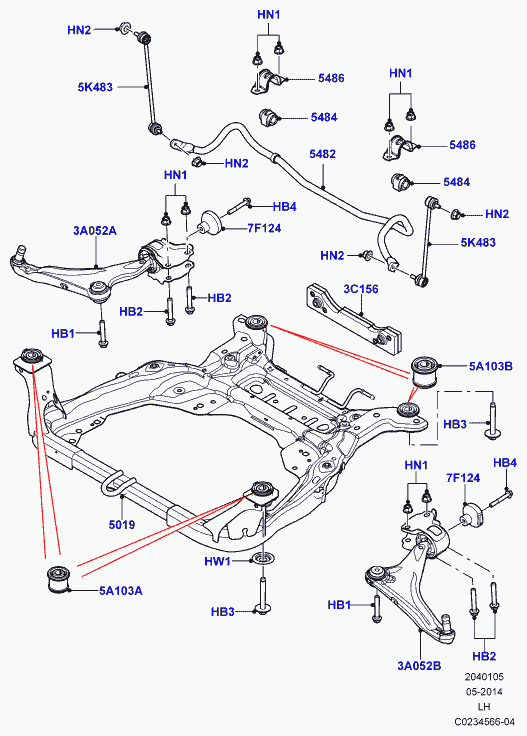 Land Rover LR024473 - Lengőkar, kerékfelfüggesztés www.parts5.com