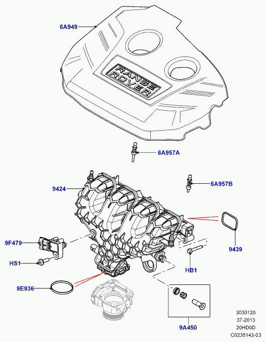 Land Rover LR0 24991 - Gasket, intake manifold parts5.com