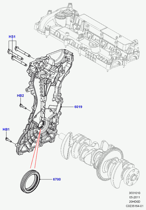 Land Rover LR0 25013 - Shaft Seal, crankshaft www.parts5.com