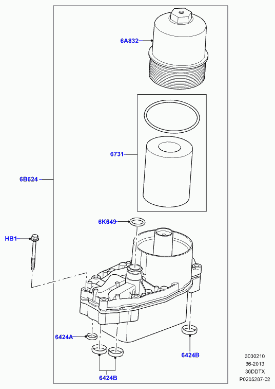 Land Rover LR 013 148 - Filtro de aceite www.parts5.com