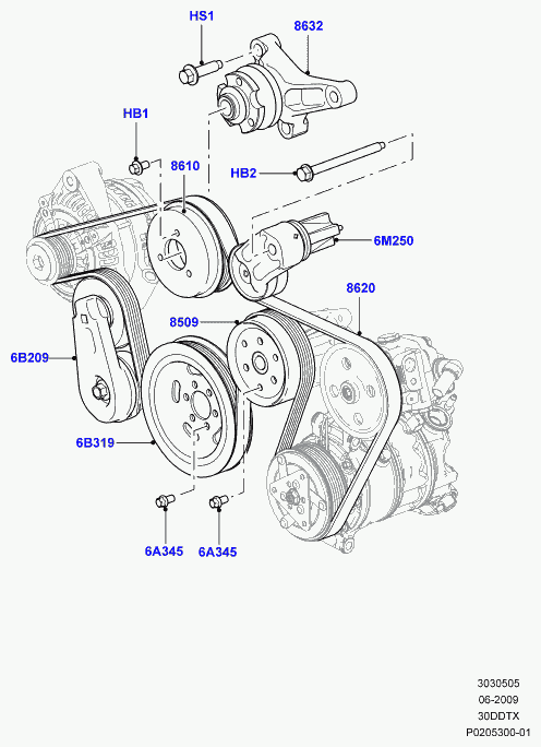 Land Rover LR013697 - Rebrasti jermen www.parts5.com