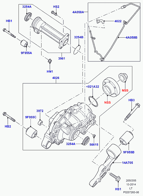 Land Rover TZB500050 - Simering, diferential www.parts5.com