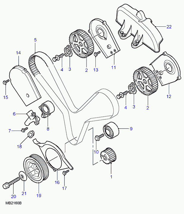 Rover LHB101630L - Polea tensora, correa dentada www.parts5.com