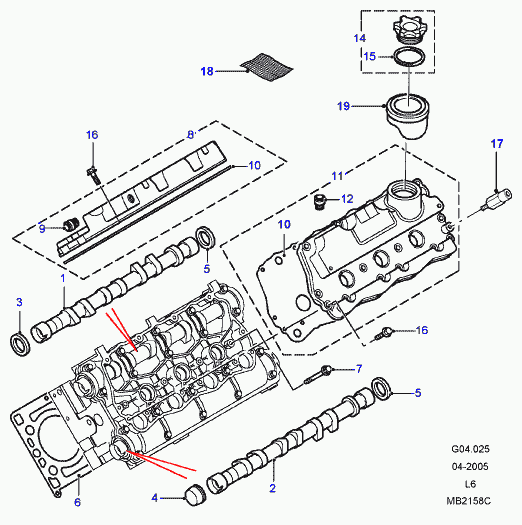 Land Rover LUC100220L - Anillo retén, árbol de levas www.parts5.com