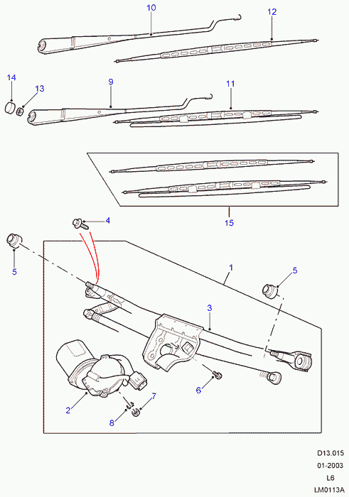 Land Rover DKC500130 - Törlőlapát www.parts5.com