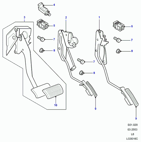 Land Rover XKB100150L - Fren lambası şalteri www.parts5.com