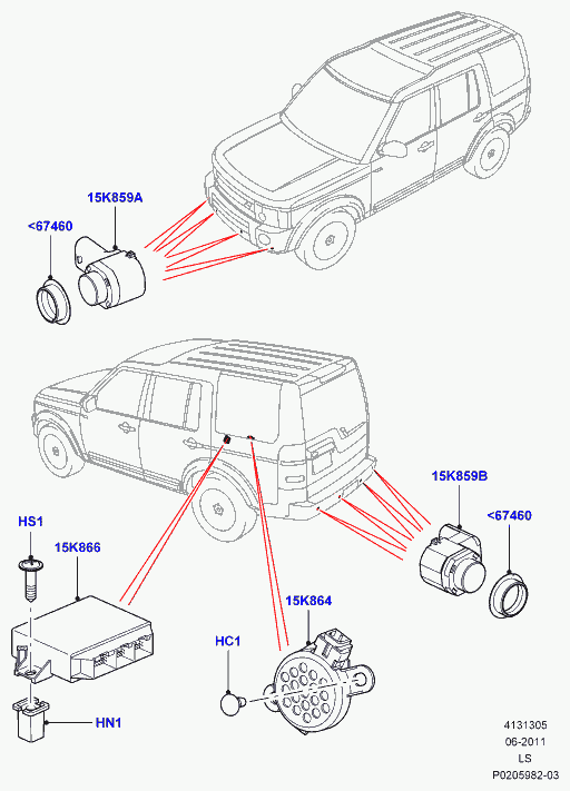 Land Rover LR038084 - Sensor, parkimisabi www.parts5.com