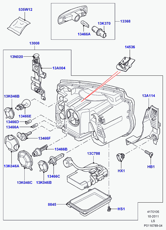 Land Rover XBI000030 - Żarówka, reflektor dalekosiężny www.parts5.com