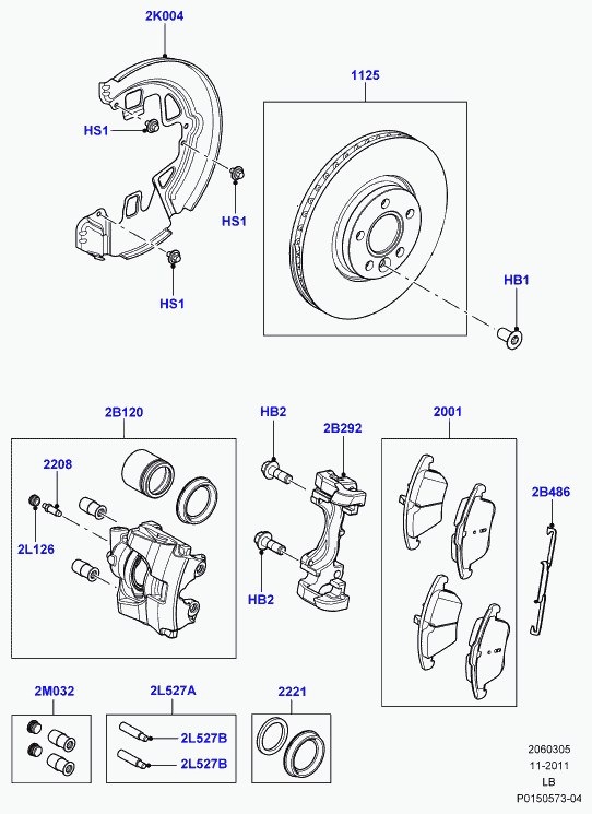 Jaguar LR000568 - Ремкомплект, тормозной суппорт www.parts5.com