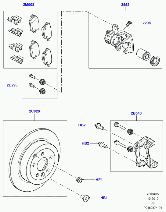 Land Rover LR003657 - Fékbetétkészlet, tárcsafék www.parts5.com