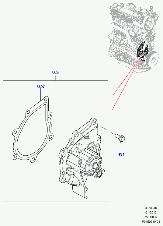 Land Rover LR011694 - Water Pump www.parts5.com