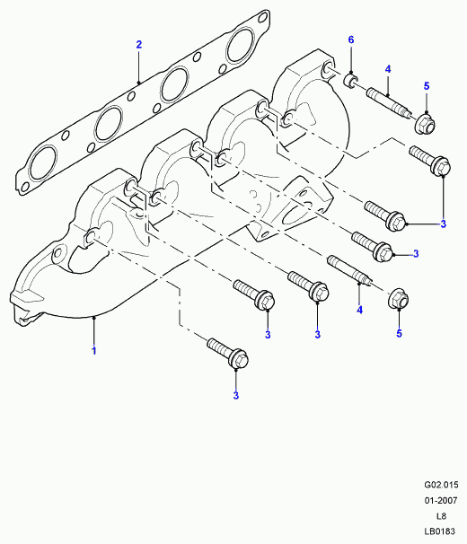 Land Rover LR004393 - Gasket, exhaust manifold www.parts5.com