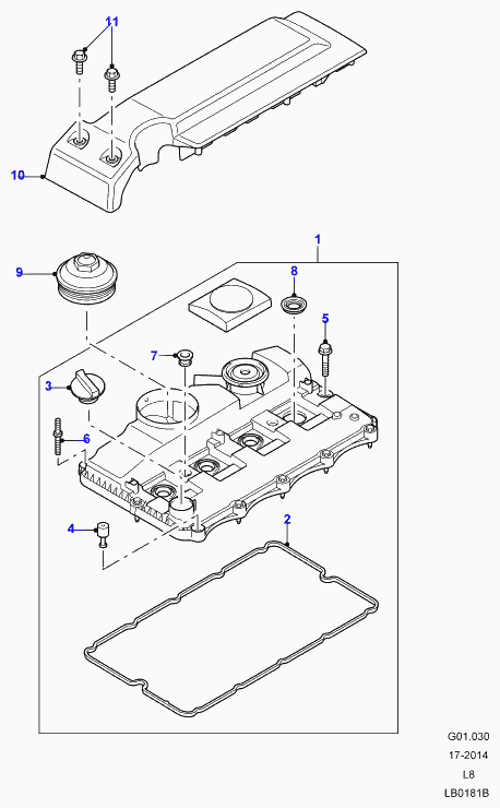 Rover LR004440 - Garnitura, capac supape www.parts5.com