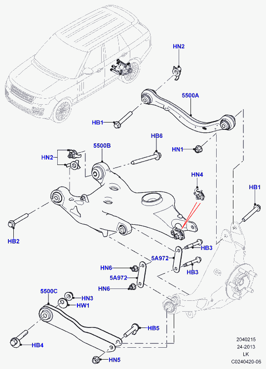 Rover LR037690 - Arm - Rear Suspension, Upper, RH/LH www.parts5.com