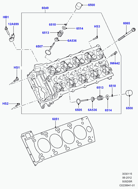 Rover LR026141 - Gasket - Cylinder Head, RH, With M10 Or M11 Thread For Cylinder  parts5.com