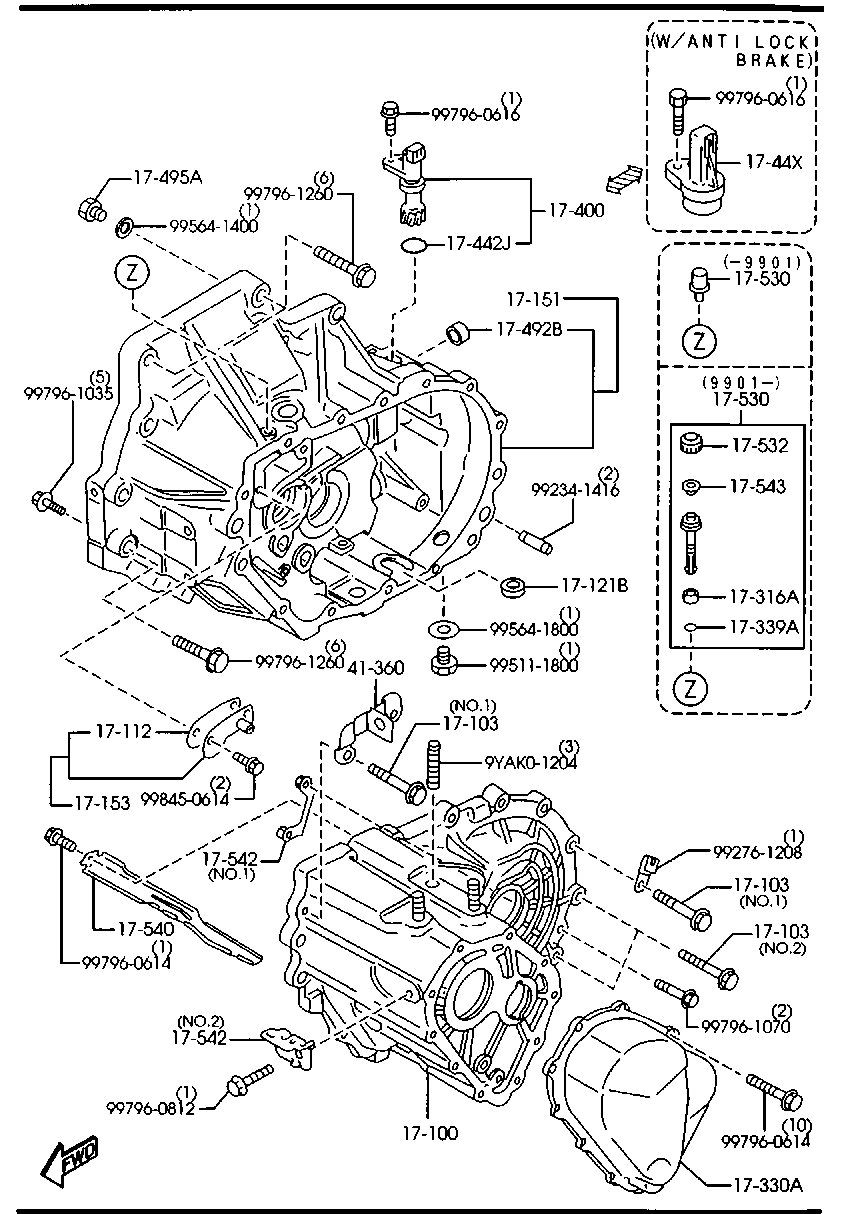 MAZDA 9979-61-035 - Винт, изпускателна система www.parts5.com