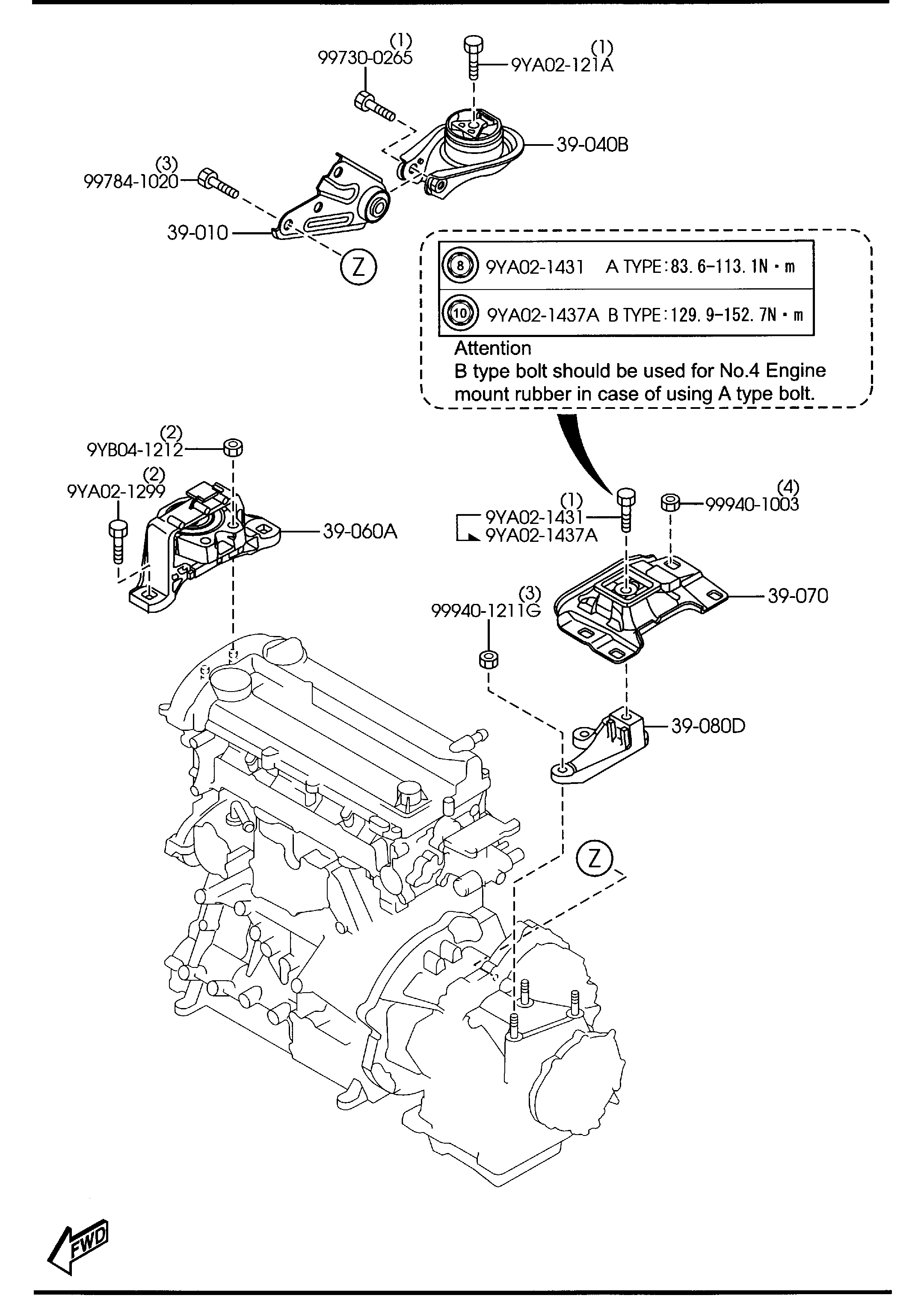 MAZDA BP4S-39-040 - Holder, engine mounting parts5.com