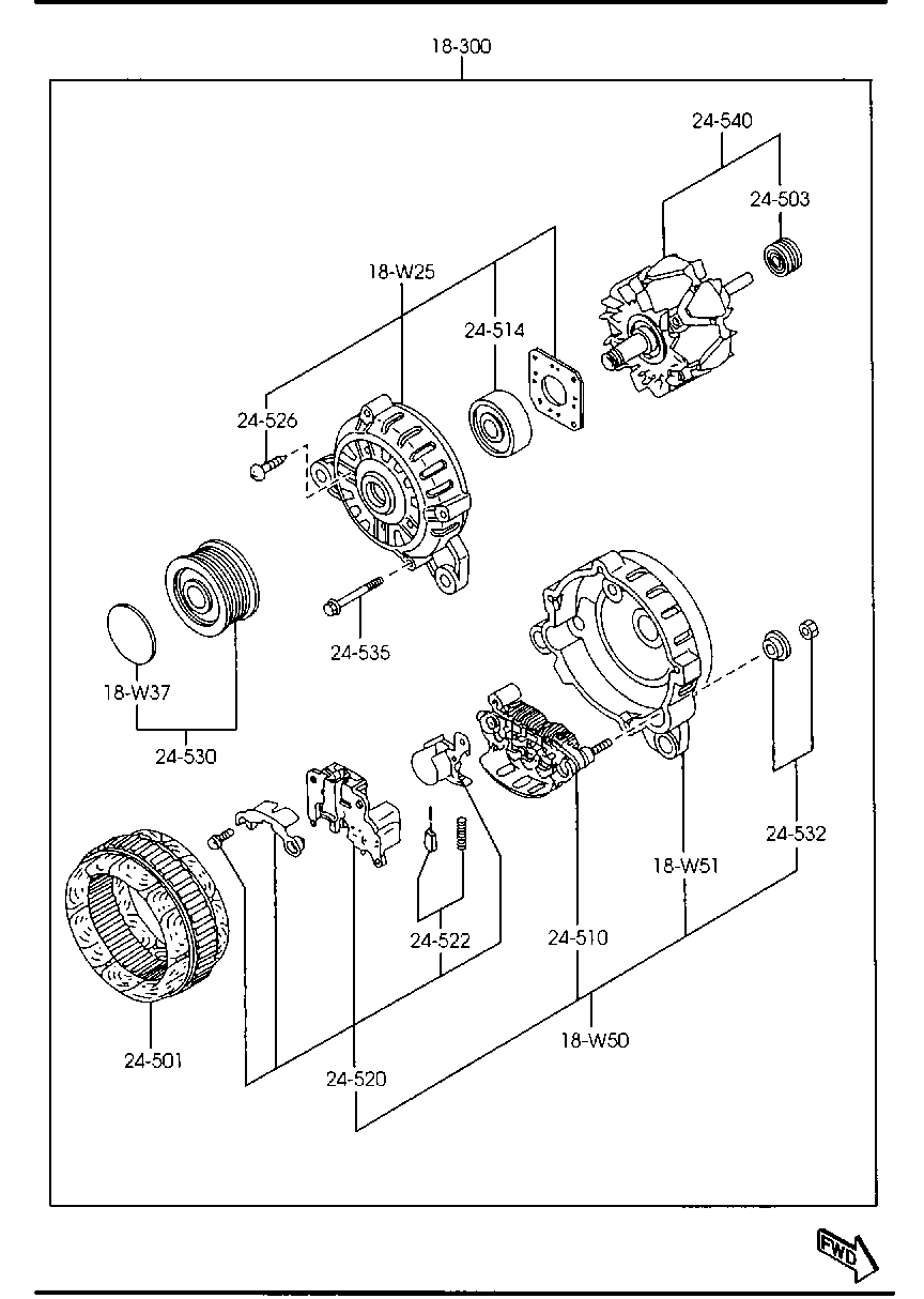 MAZDA RF5C-18-330 - Pulley, alternator, freewheel clutch parts5.com