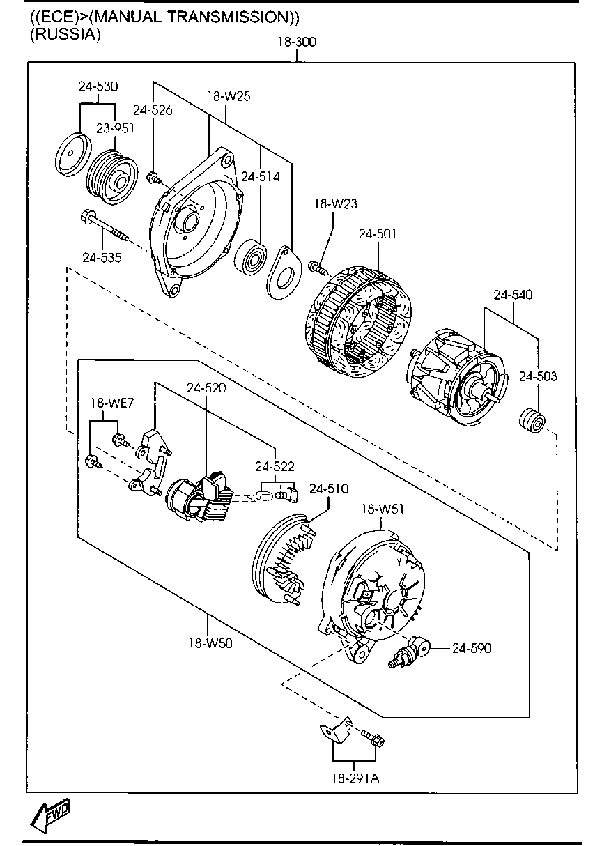 MAZDA LF18-18-330 - Jermenica, alternator www.parts5.com