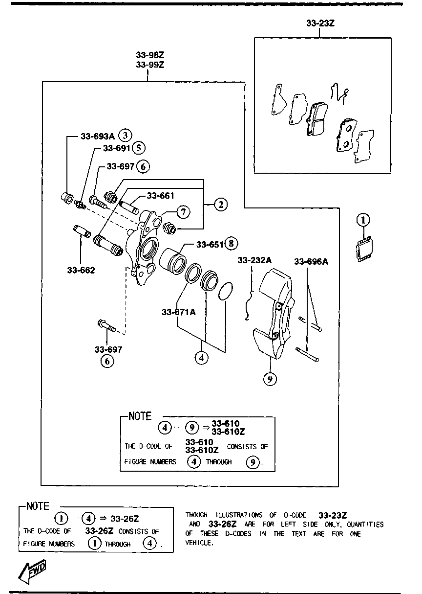 MAZDA BCYW-33-23ZB - Brake Pad Set, disc brake www.parts5.com