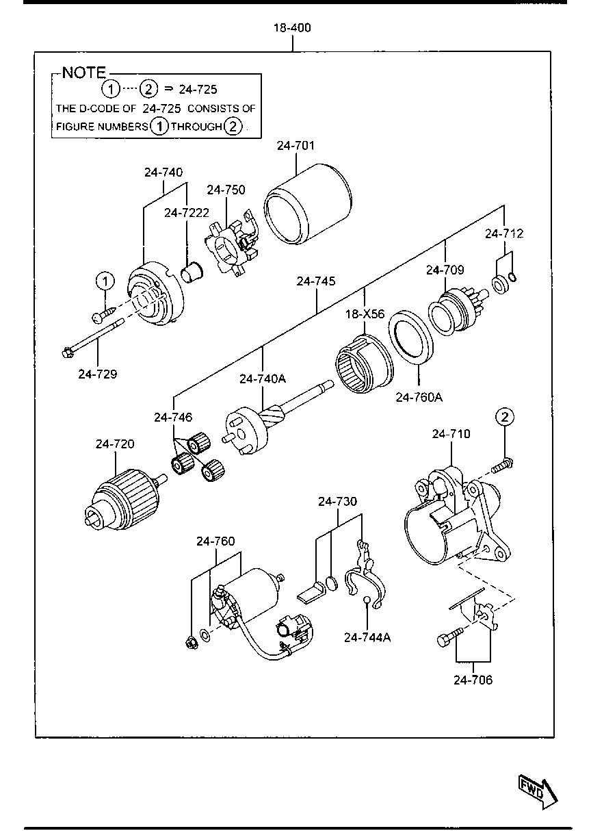 MAZDA N326-18-X57 - Repair Kit, starter www.parts5.com