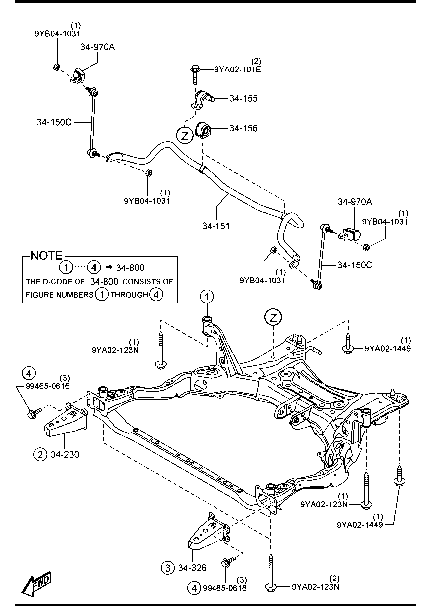 MAZDA GMD9 34 156 - Bearing Bush, stabiliser www.parts5.com