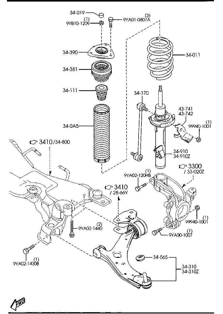 FORD BBM2-34-300 - Lengőkar, kerékfelfüggesztés www.parts5.com