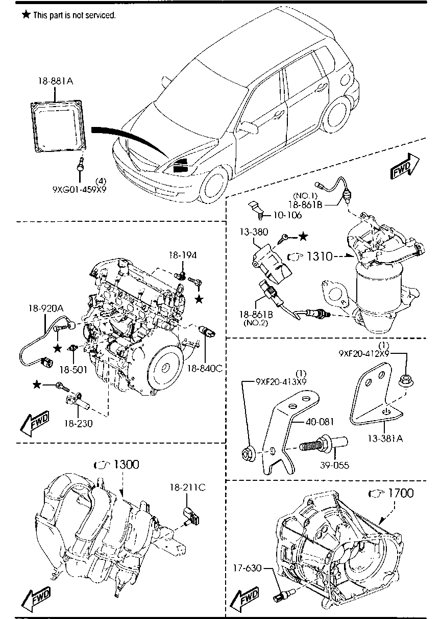 MAZDA C201-18-861 - Αισθητήρας λάμδα www.parts5.com