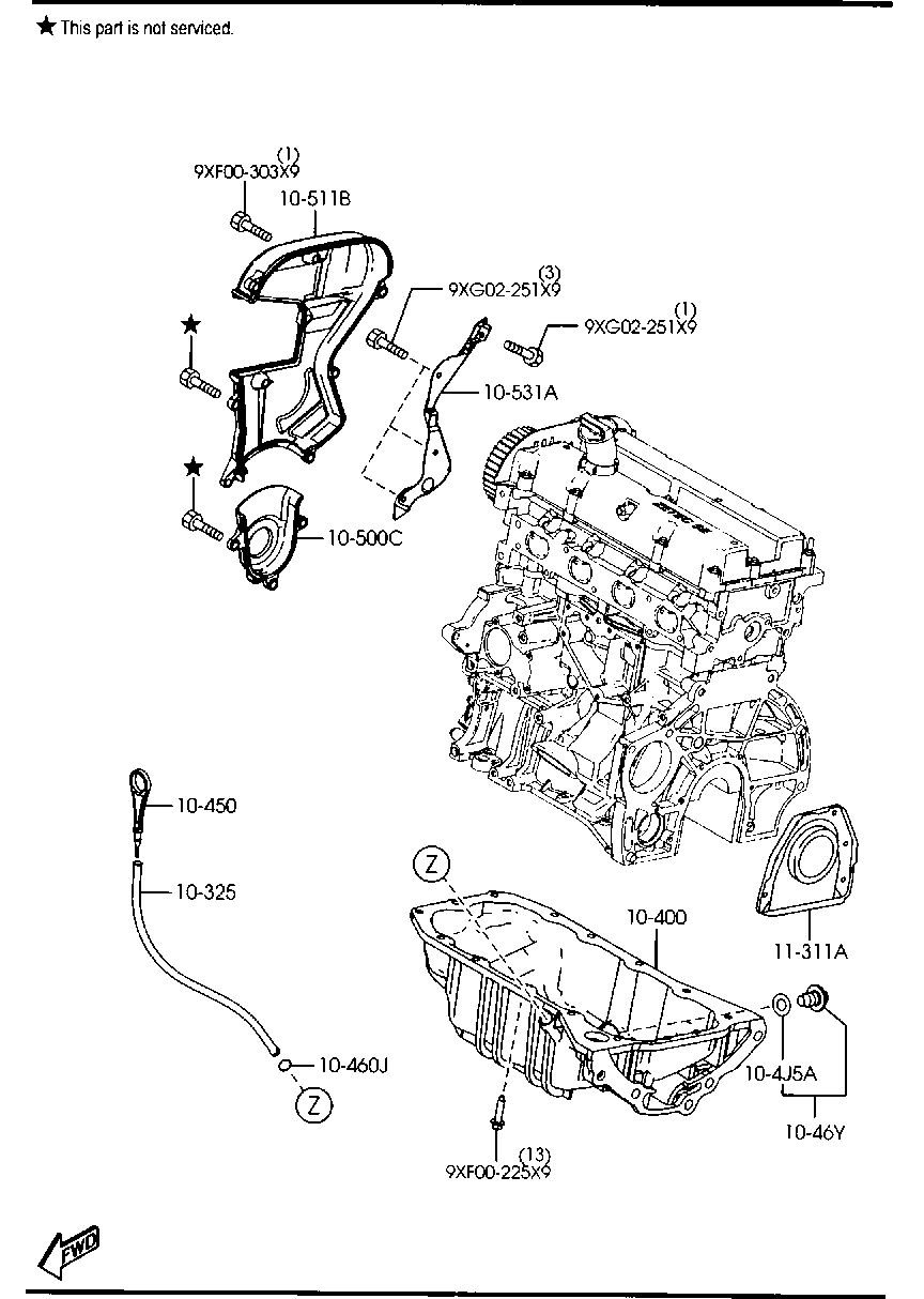 MAZDA YF09-10-4J5 - Резьбовая пробка, масляный поддон www.parts5.com