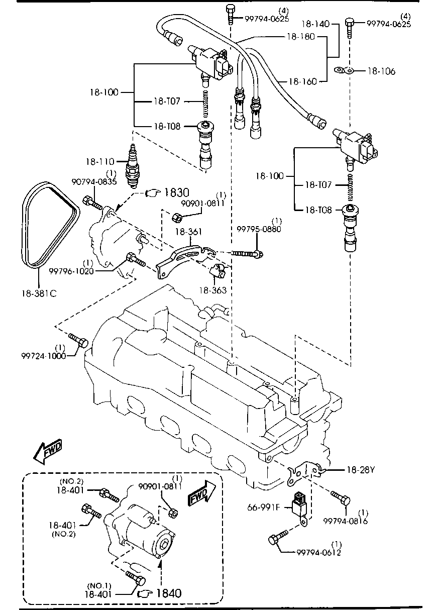 MAZDA B6BF-18-381 - Ιμάντας poly-V www.parts5.com