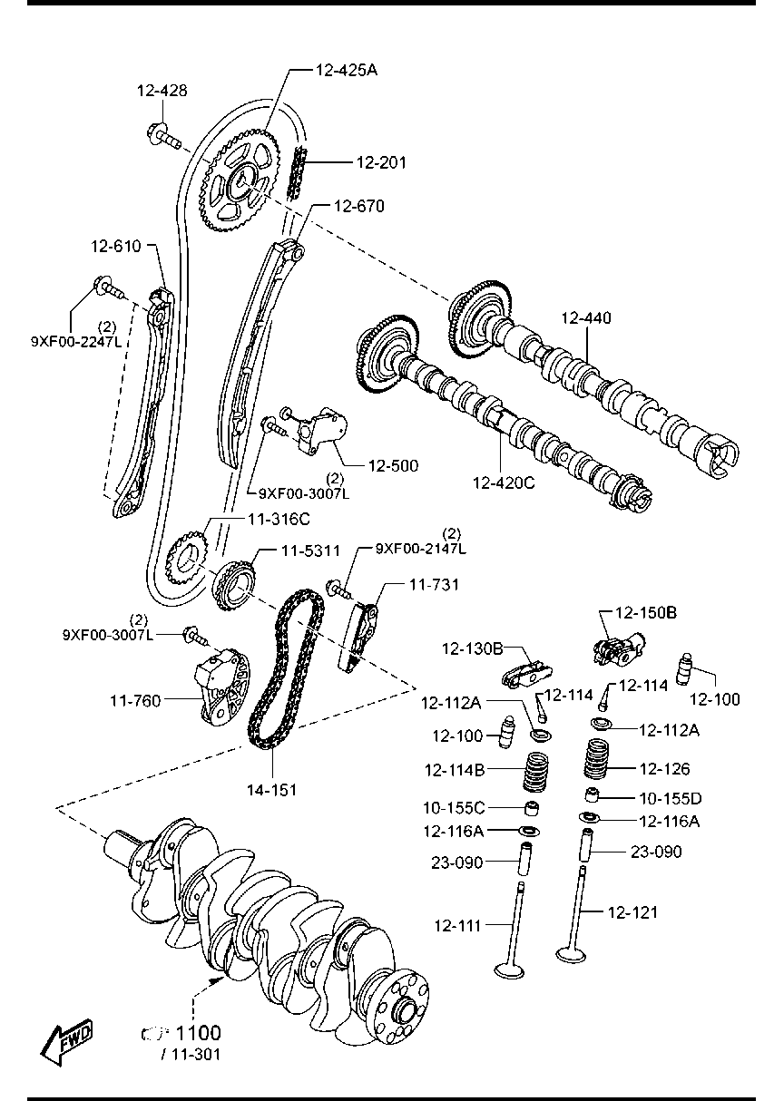 MAZDA SH17-14-151 - Timing Chain www.parts5.com