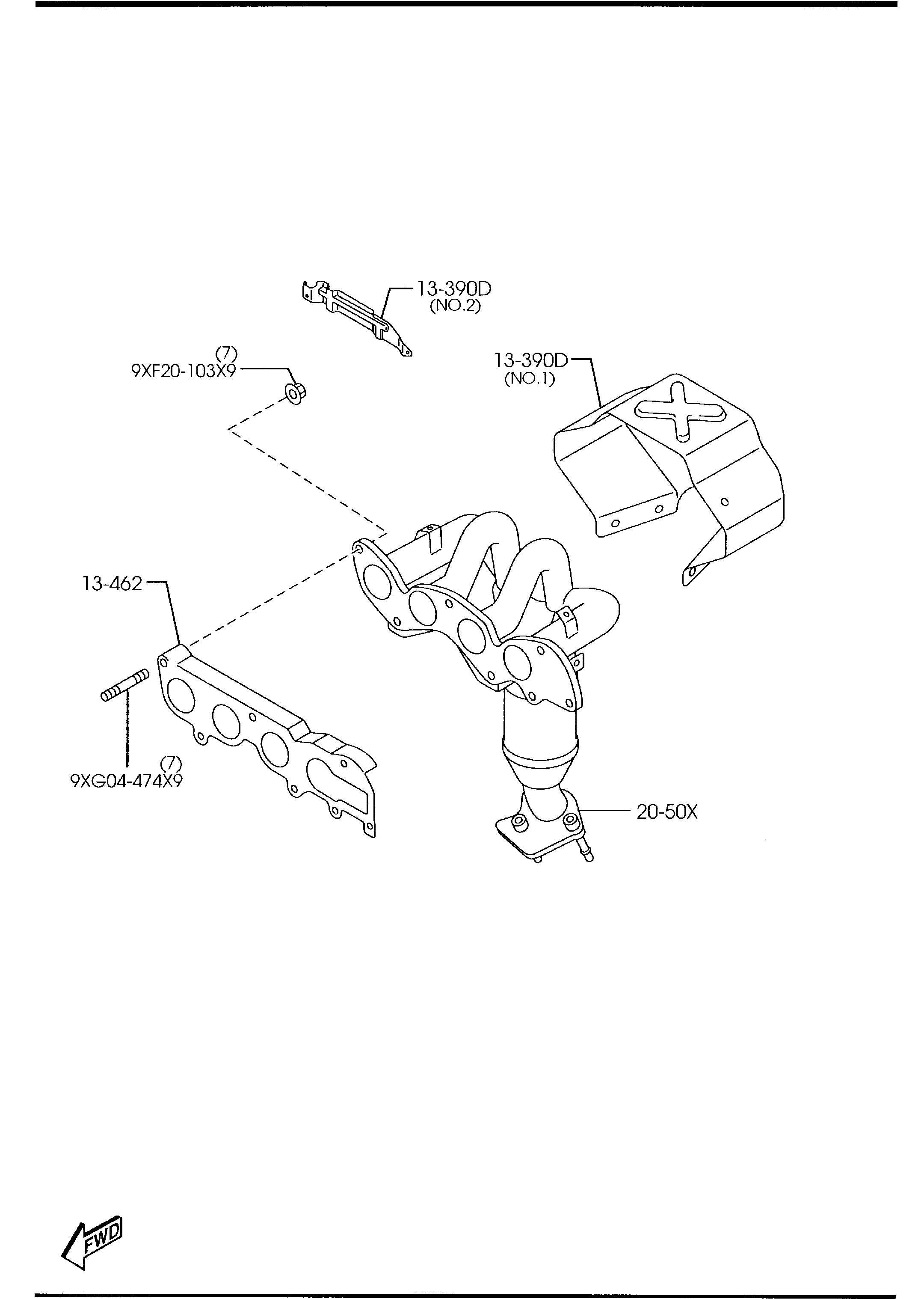 MAZDA L301-13-460 - Gasket, exhaust manifold parts5.com