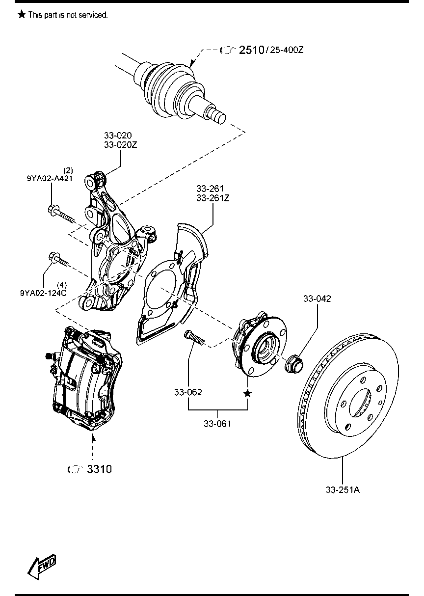 MAZDA BJS7-33-04X - Wheel hub, bearing Kit www.parts5.com