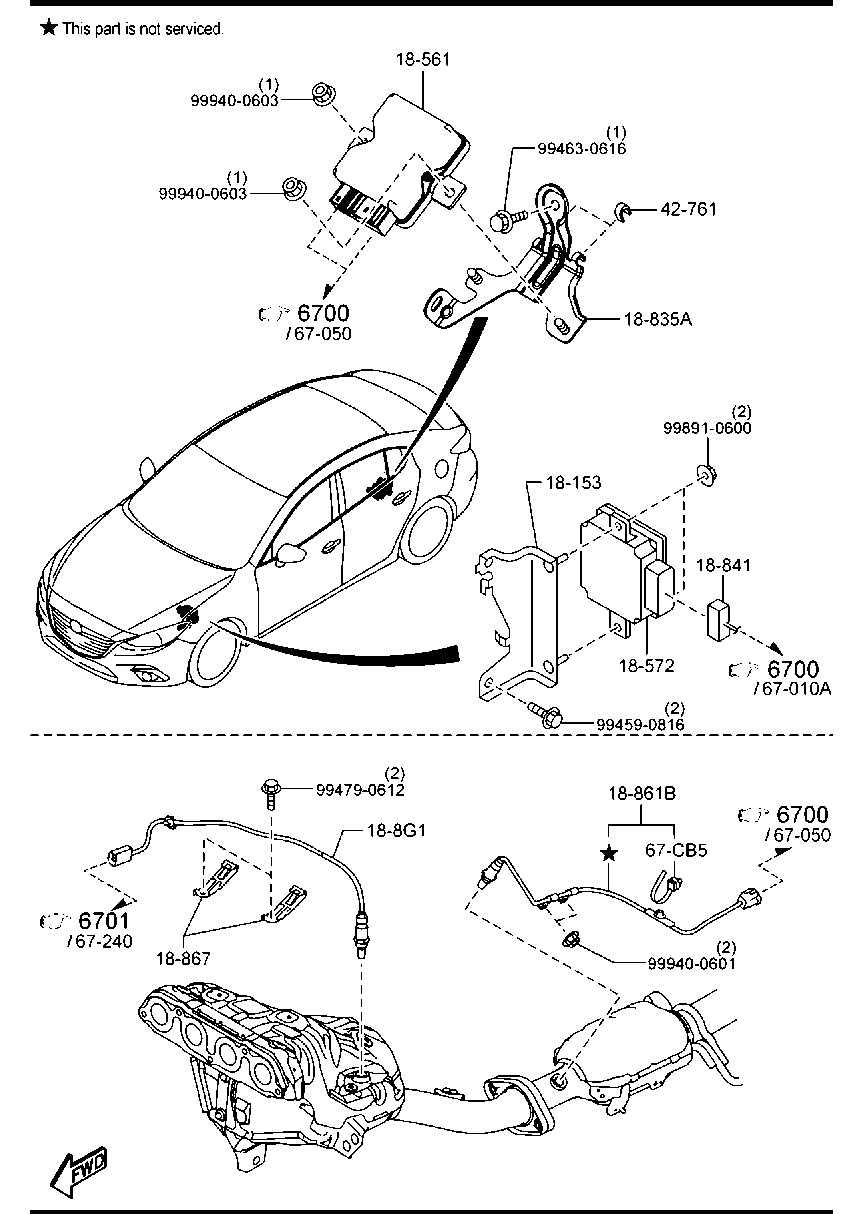 MAZDA PEDD-18-8G1 - Lambda Sensor www.parts5.com