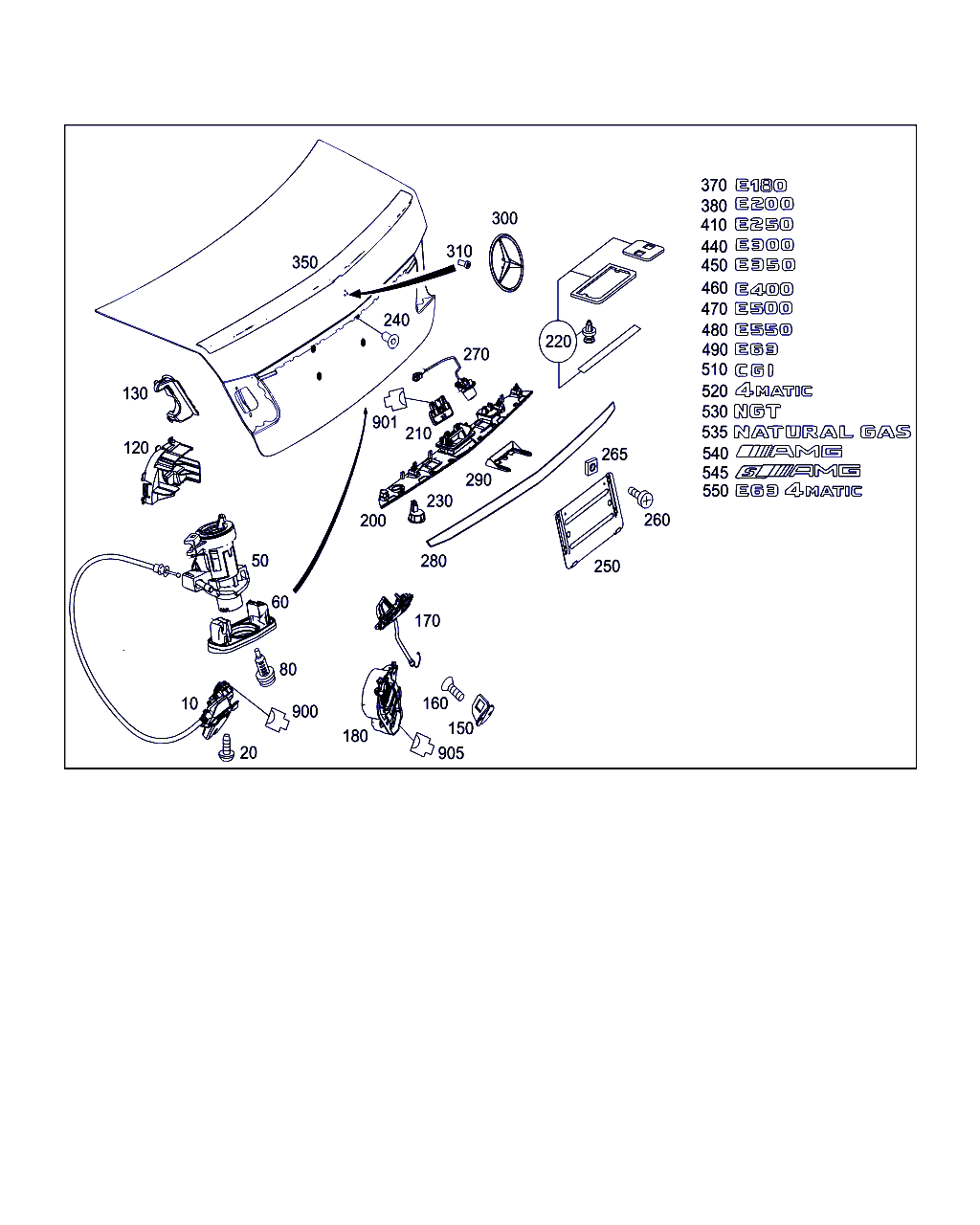 Mercedes-Benz A 221 870 24 10 - Switch, rear hatch release www.parts5.com