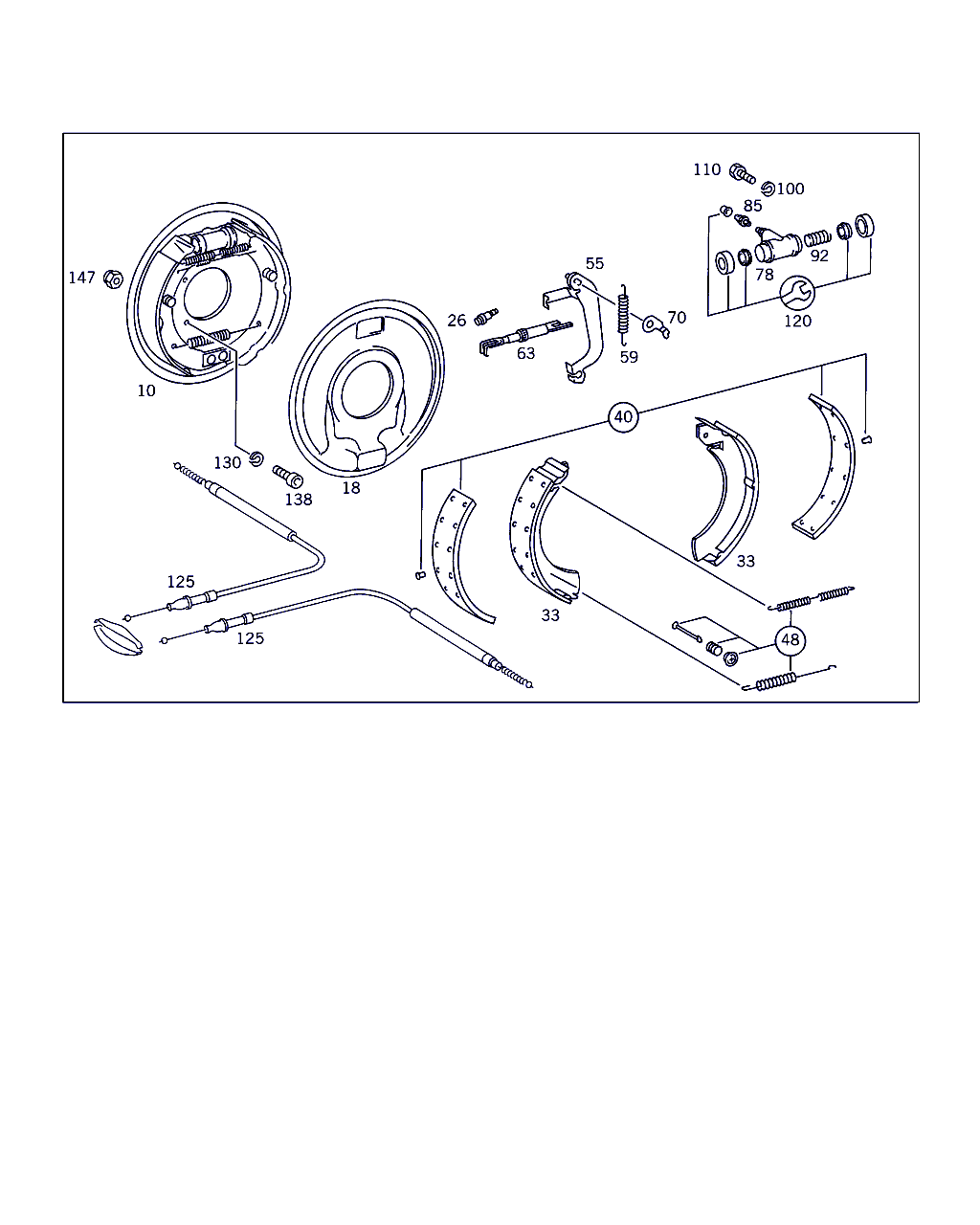 Mercedes-Benz A 631 423 00 07 - Комплект спирачна челюст www.parts5.com