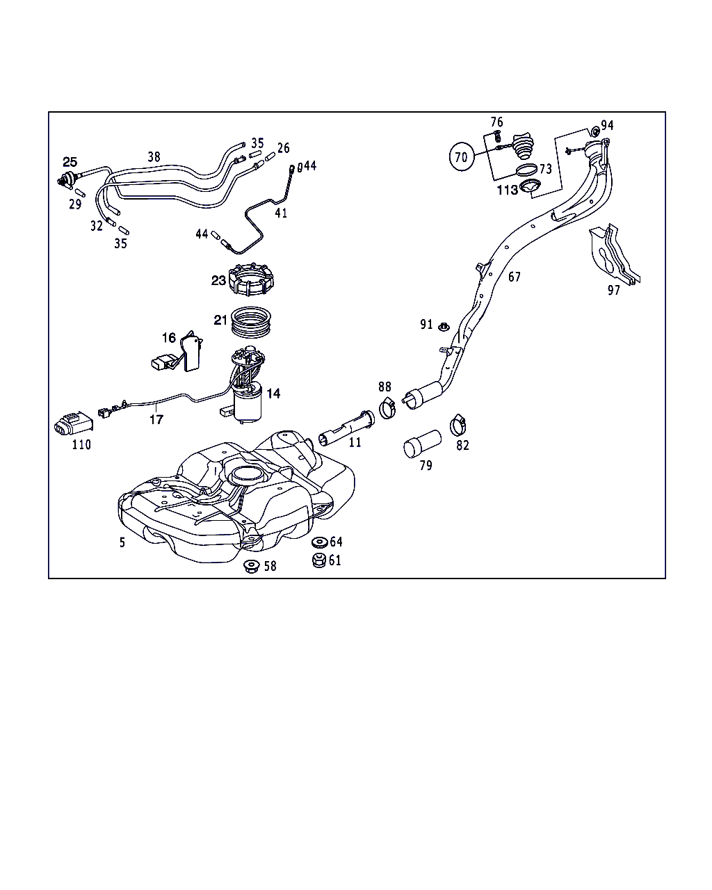 Mercedes-Benz A 414 470 11 94 - Fuel tank with detachable parts: 001 pcs. www.parts5.com