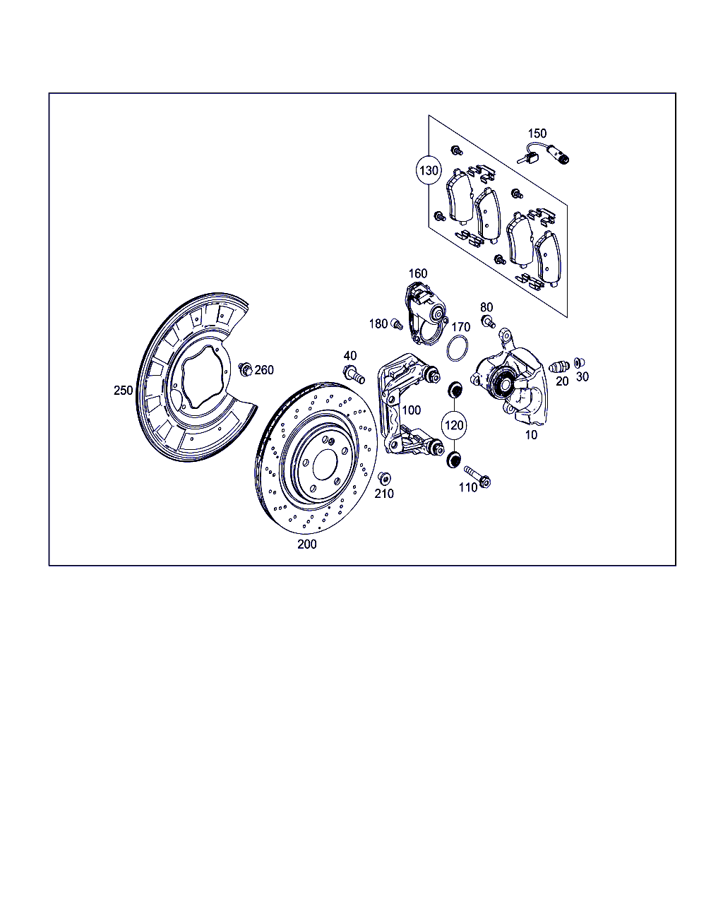 Mercedes-Benz A 222 423 03 06 - Σετ σωληνωτών οδηγών, δαγκάνα φρένων www.parts5.com