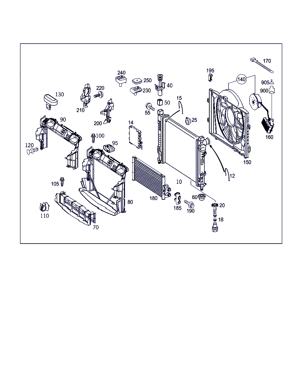 Mercedes-Benz A 203 500 05 03 - Radiator, racire motor www.parts5.com