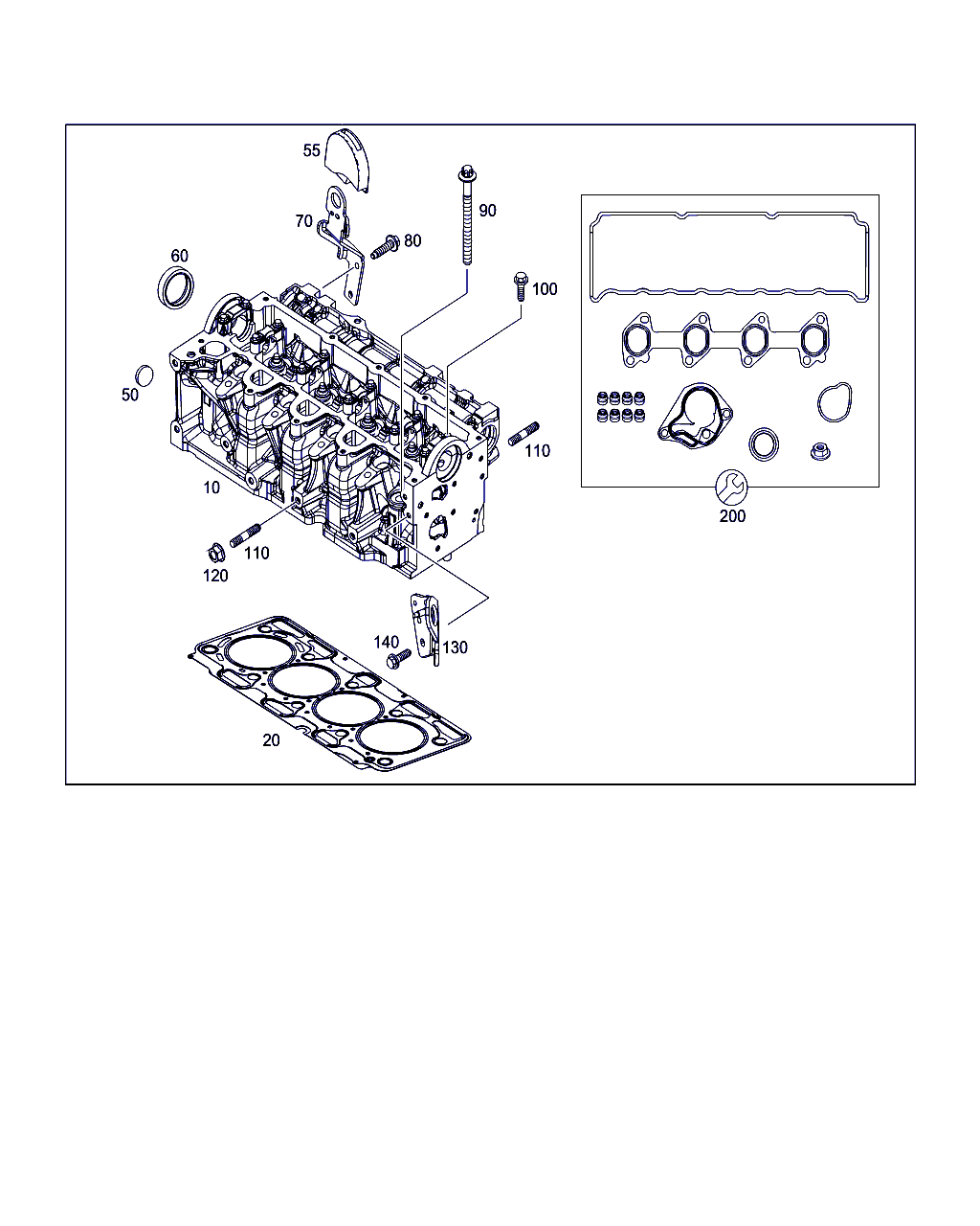 Mercedes-Benz A 607 010 54 00 - Set garnituri, chiulasa www.parts5.com