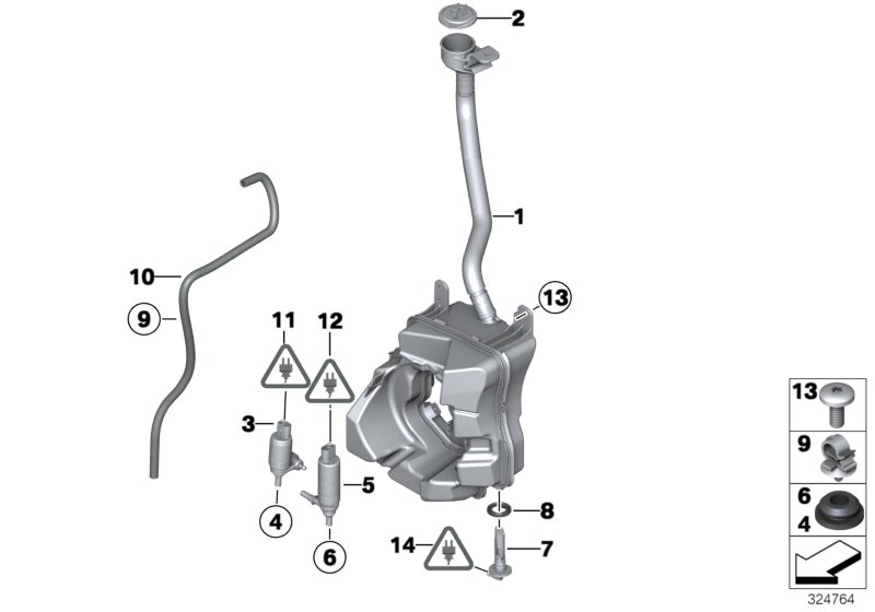 BMW 67 12 8 377 987 - Водна помпа за миещо устр., почистване на стъклата www.parts5.com