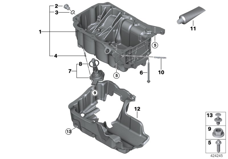 BMW 07 11 9 963 132 - Brtveni prsten, vijak za ispuštanje ulja www.parts5.com