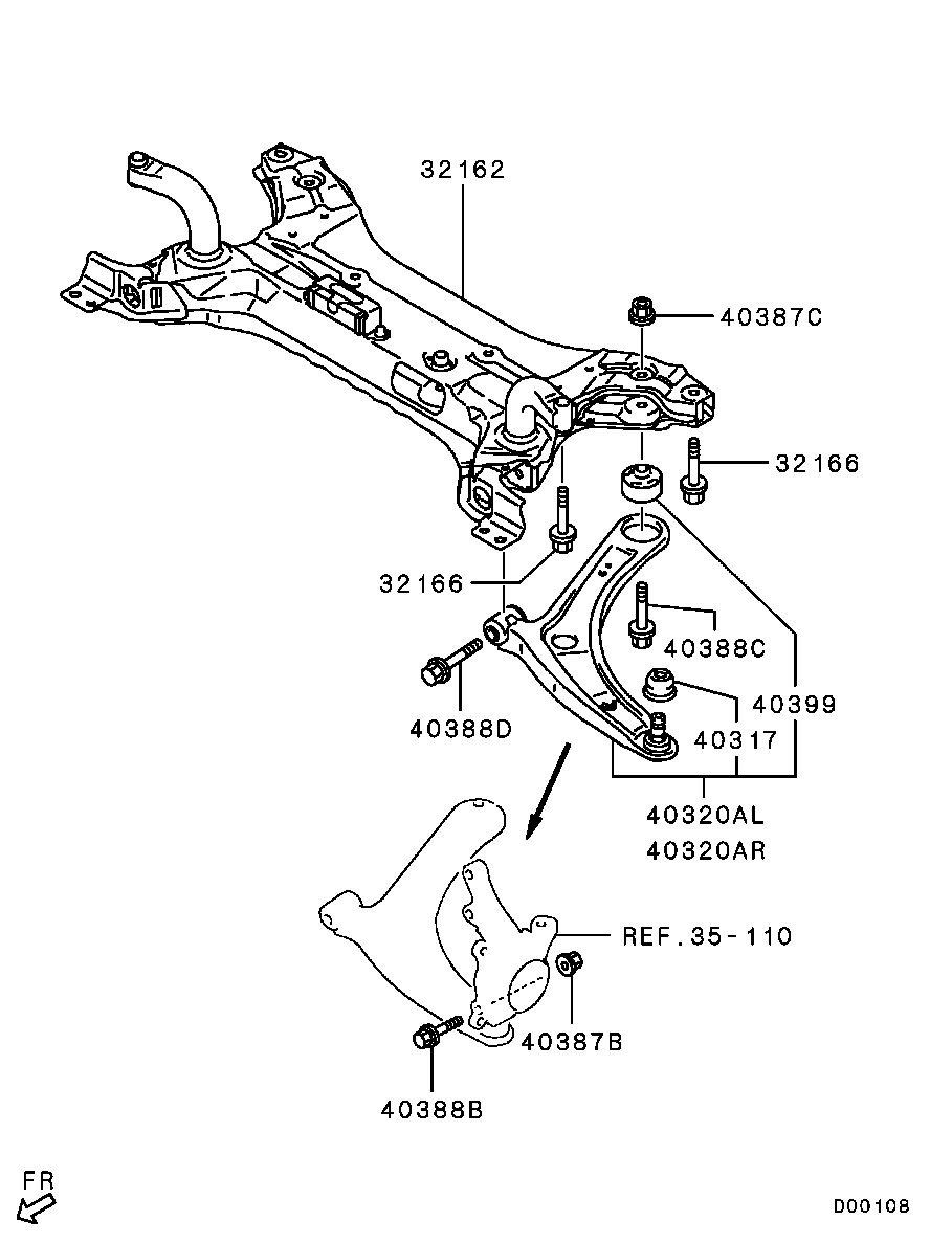 Mitsubishi 4013A444 - Bush of Control / Trailing Arm www.parts5.com