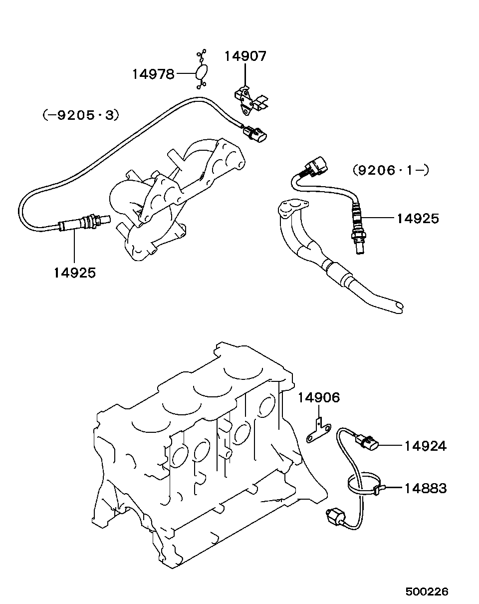 Mitsubishi MD 147 878 - Lambda Sensor parts5.com